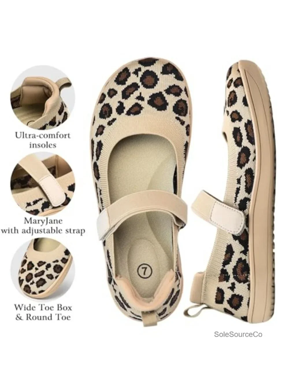 Womens Wide Toe Box Barefoot Ballet Flats Slip On Knit Mary Jane Shoes